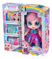 Boneca Rainbow Surprise Cabelo Rosa 2707 Cotiplás Boneca Rainbow Surprise Cabelo Rosa 2707 Cotiplás
