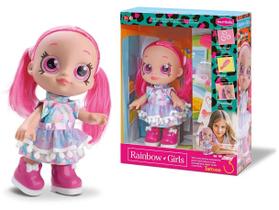 Boneca Rainbow Tatoo Pink Menina Bambola