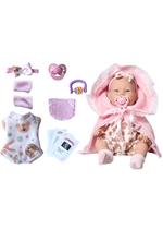 Boneca Realista Bebe Reborn Silicone Com Itens Inclusos Pode Dar Banho Recem Nascida