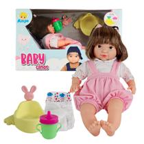 Boneca Realista fofinha + Fralda + pinico Infantil Babycinos Com Acessórios brinquedos diversão crianças meninas