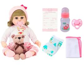 Boneca Realista Loira Baby Star R3493 - BBR Toys