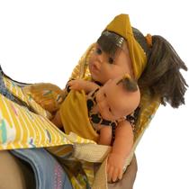 Boneca Realista Mãe e Filha Ayana + Bolsa Canguru Portátil