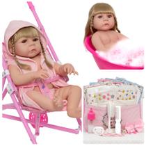 Boneca Reborn Abigail 100% Silicone Com Carrinho Bolsa Itens Boneca Reborn Abigail 100% Silicone Com Carrinho Bolsa Itens