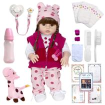 Boneca Reborn Abigail Girafinha Fofa Bonita Enxoval Completo