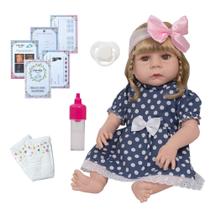 Boneca Reborn Abigail Vestido Bolinha 13 Itens Envio 24 Hrs