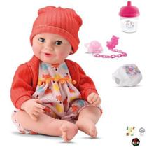 Boneca Reborn Abre fecha os olhos c/ ursinho Diver New Born - Divertoys