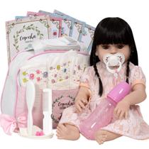 Boneca Reborn Adora Baby Alive Morena Bolsa Vários Itens