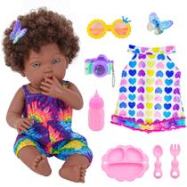 Boneca Reborn Afro-Americana 35cm - Corpo de Silicone