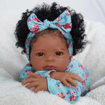 Boneca Reborn Afro-americana 50cm - Pele Escura - Colecionável para Natal