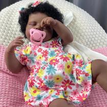 Boneca Reborn Afro-Americana De 20 Polegadas, Menina Negra Fofa Dormindo, Bebê Realista Com Detalhes