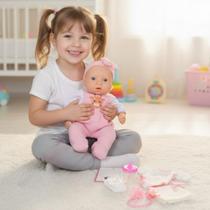 Boneca Reborn Amy Realista Com Acessórios Premium Roupinhas Macacão Body Vinil Day Luna Original Brinquedo Bebê Presente Menina Infantil