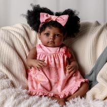 Boneca Reborn BABESIDE Black Girl AMA 52 cm com roupas para maiores de 3 anos