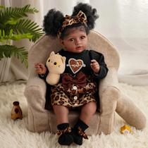 Boneca Reborn BABESIDE Lifelike Black 50 cm com corpo macio