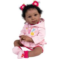 Boneca Reborn Baby Doll Aori Black, menina recém-nascida realista de 22 polegadas