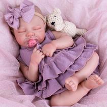 Boneca Reborn Baby Doll Aori Lifelike Realistic 50 cm com kit de alimentação Boneca Reborn Baby Doll Aori Lifelike Realistic 50 cm com kit de alimentação