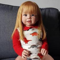 Boneca Reborn Baby Doll, garota realista de 20 polegadas com olhos azuis e cabelo loiro Boneca Reborn Baby Doll, garota realista de 20 polegadas com olhos azuis e cabelo loiro