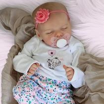 Boneca Reborn Baby Doll JIZHI Lifelike Girl 43 cm com kit de alimentação 3+ Boneca Reborn Baby Doll JIZHI Lifelike Girl 43 cm com kit de alimentação 3+