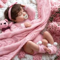 Boneca Reborn Baby Doll JIZHI Lifelike Realistic 43 cm com acessório