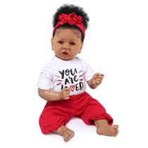 Boneca Reborn Baby Doll KSBD Black Girl 50 cm com corpo macio para crianças a partir de 3 anos