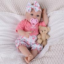 Boneca Reborn Baby Doll Milidool Realistic Girl 45 cm com acessório