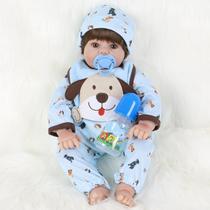 Boneca Reborn Baby Doll Realistic Silicone Vinyl Boy 60 cm