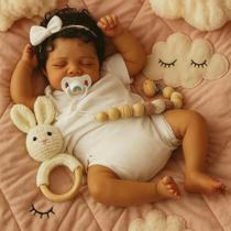 Boneca Reborn Baby Doll SCOM 46 cm Black Boy, recém-nascido realista Boneca Reborn Baby Doll SCOM 46 cm Black Boy, recém-nascido realista