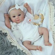 Boneca Reborn Baby Doll SCOM Juliette 45 cm em vinil macio realista