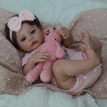 Boneca Reborn Baby Doll SCOM Meadow Lifelike 45 cm com corpo de tecido