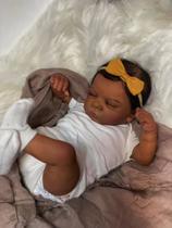Boneca Reborn Baby Doll TFJS Black Girl 48 cm com caixa de presente para crianças a partir de 3 anos