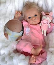 Boneca Reborn Baby Doll Zero Pam, silicone de corpo inteiro, 45 cm com acessórios