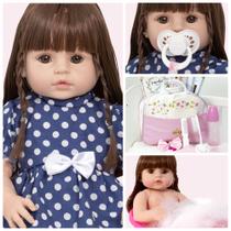 Boneca Reborn Baby Menina Barata 46cm com Enxoval Completo Boneca Reborn Baby Menina Barata 46cm com Enxoval Completo