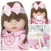 Boneca Reborn Baby Princesa Corpo Silicone Pode Dar Banho