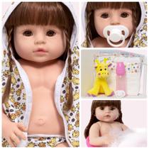 Boneca Reborn Barata Girafinha 46cm Completa Pode Dar Banho