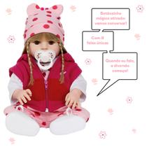 Boneca Reborn Barata Girafinha Enxoval Completo Fala e Chora