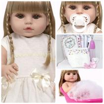 Boneca Reborn Barata Loira 100% Silicone Enxoval 13 Itens Boneca Reborn Barata Loira 100% Silicone Enxoval 13 Itens