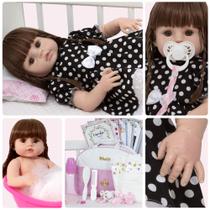 Boneca Reborn Barata Menina Linda Enxoval Completo Com Bolsa