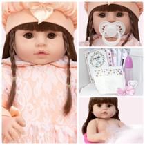 Boneca Reborn Barata Princesa Com Enxoval Baby 13 Acessórios Boneca Reborn Barata Princesa Com Enxoval Baby 13 Acessórios