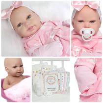 Boneca Reborn Bebê 100% Silicone Pode Molhar + Acessórios