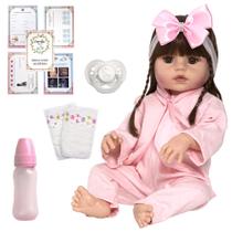 Boneca Reborn Bebê Abigail 100% Silicone 13 Acessórios Luxo