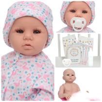 Boneca Reborn Bebê Abigail 48cm Carequinha Macacão Flamingo Boneca Reborn Bebê Abigail 48cm Carequinha Macacão Flamingo