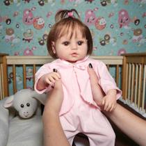 Boneca Reborn Bebê De Silicone Cabelo Implantado Fio a Fio