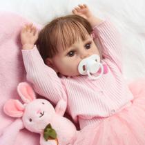 Boneca Reborn Bebê De Silicone Cabelo Implantado Fio a Fio