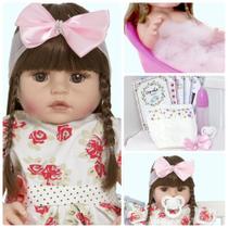 Boneca Reborn Bebe de Silicone Com Chupeta Pode Dar Banho Boneca Reborn Bebe de Silicone Com Chupeta Pode Dar Banho