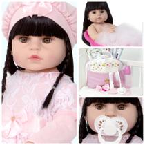 Boneca Reborn Bebê Eloise Morena 100% Silicone 20 Acessórios Boneca Reborn Bebê Eloise Morena 100% Silicone 20 Acessórios