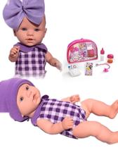 Boneca reborn bebê estilo reborn pequena com Kit acessórios para boneca ED1 Brinquedos Boneca reborn bebê estilo reborn pequena com Kit acessórios para boneca ED1 Brinquedos