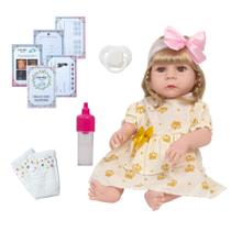 Boneca Reborn Bebe Loira 46cm 100% Silicone Envio Imediato Boneca Reborn Bebe Loira 46cm 100% Silicone Envio Imediato
