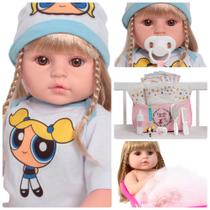 Boneca Reborn Bebê Loira Meninas Super Poderosas Com Bolsa Boneca Reborn Bebê Loira Meninas Super Poderosas Com Bolsa