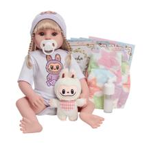 Boneca Reborn Bebê Loira Recém Nascida 100% Silicone Itens