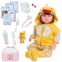 Boneca Reborn Bebê Menina 100% Silicone Cabelo Fio a Fio Boneca Reborn Bebê Menina 100% Silicone Cabelo Fio a Fio