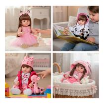 Boneca Reborn Bebê Menina Realista Corpo Silicone Acessórios